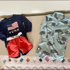 Carter’s - boys 18 month - swimsuits with rash guards